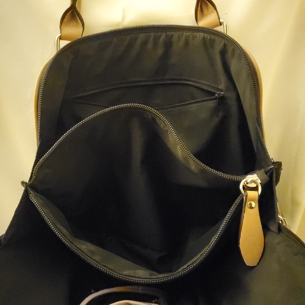 Giani Bernini Saffiano Satchel Minimalist Trendy Black Faux Leather - Picture 4 of 8